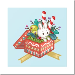 Bunny Christmas Gift Posters and Art